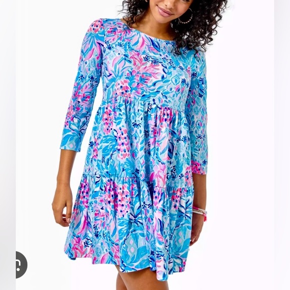 Lilly Pulitzer Dresses & Skirts - Lilly Pulitzer Zanzibar Blue Party Princess Geanna Swing Dress M
